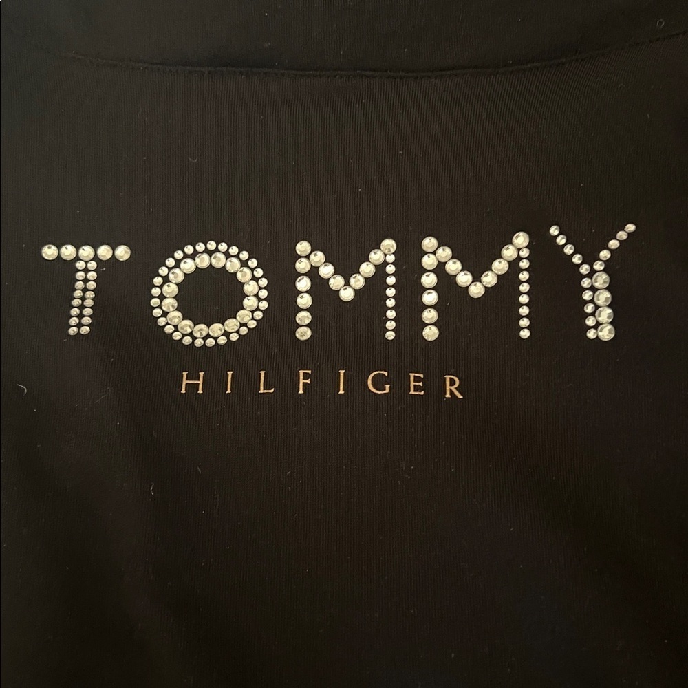 Tommy Hilfiger Black Rhinestone Logo Sweatshirt Women’s Medium - Picture 5 of 5